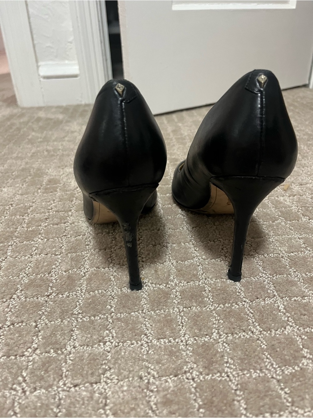 Sam Edelman Black Pointed-Toe Stiletto Heels